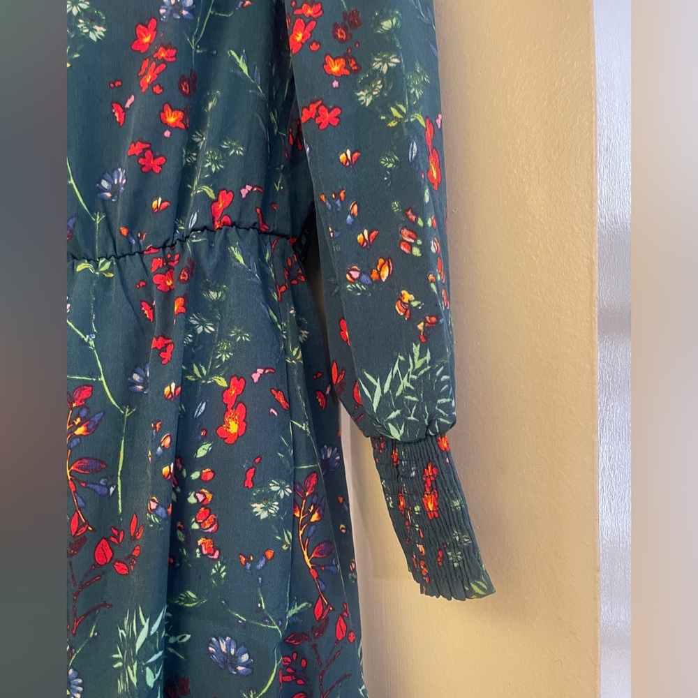 🚨New NY Collection Printed Smocked Sleeve Midi Dress - Picture 5 of 6